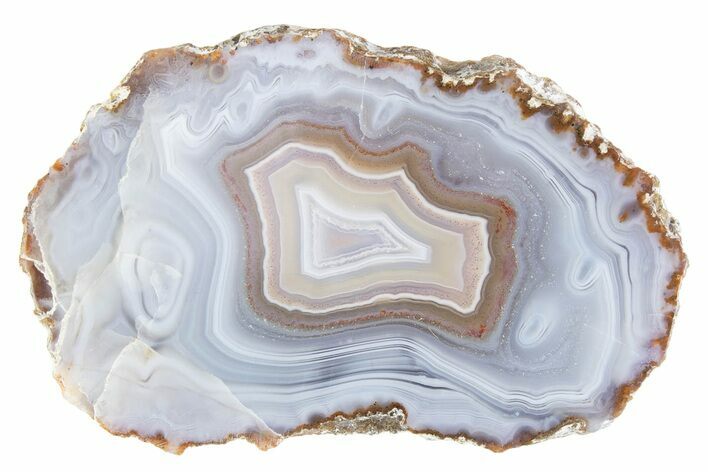 Polished Blue/Purple/Orange Banded Agate - Kerrouchen, Morocco #372669